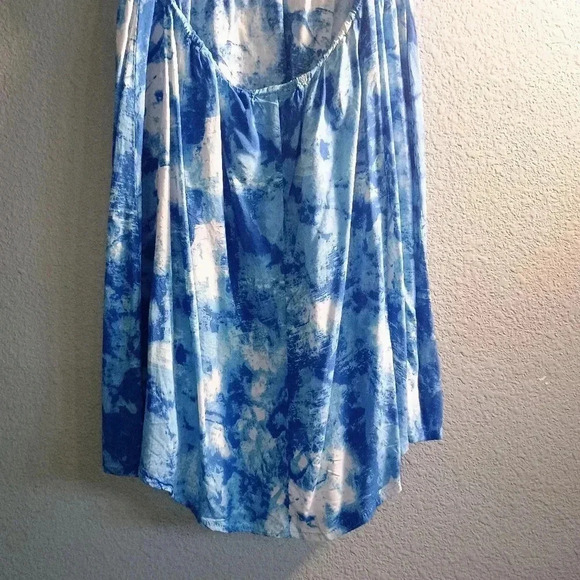 Rue 21 Blue and White Tie Dye Open Back Mini Dress Women's Juniors Size Large - Picture 8 of 10
